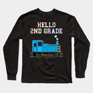 Hello 2nd Grade Diesel Train Back To School Long Sleeve T-Shirt